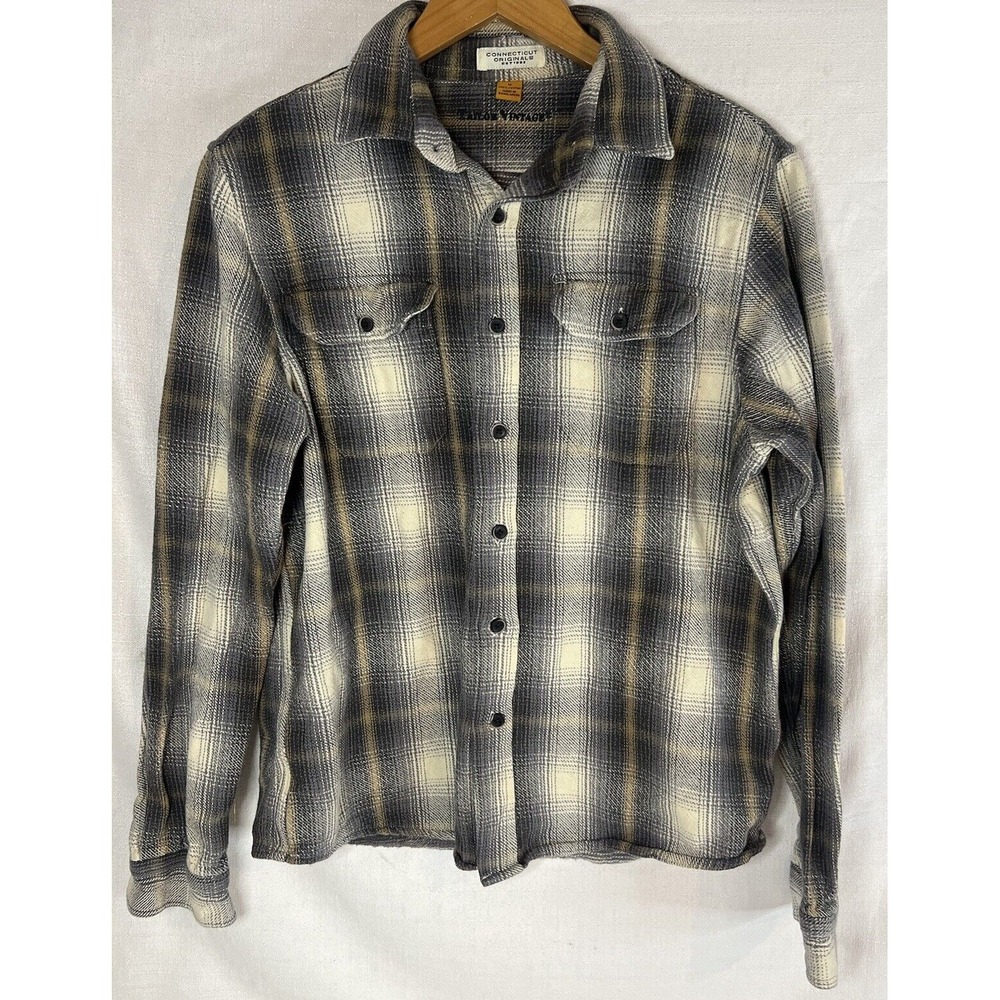 Taylor Vintage Connecticut Originals 100% Cotton Plaid Size Medium Long Sleeve